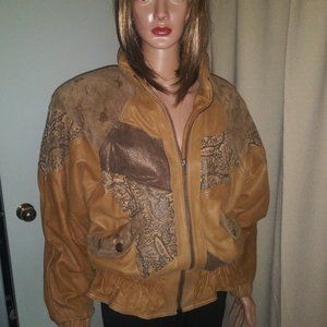 Winlit, Leather Jacket, Brown Tones, Size M